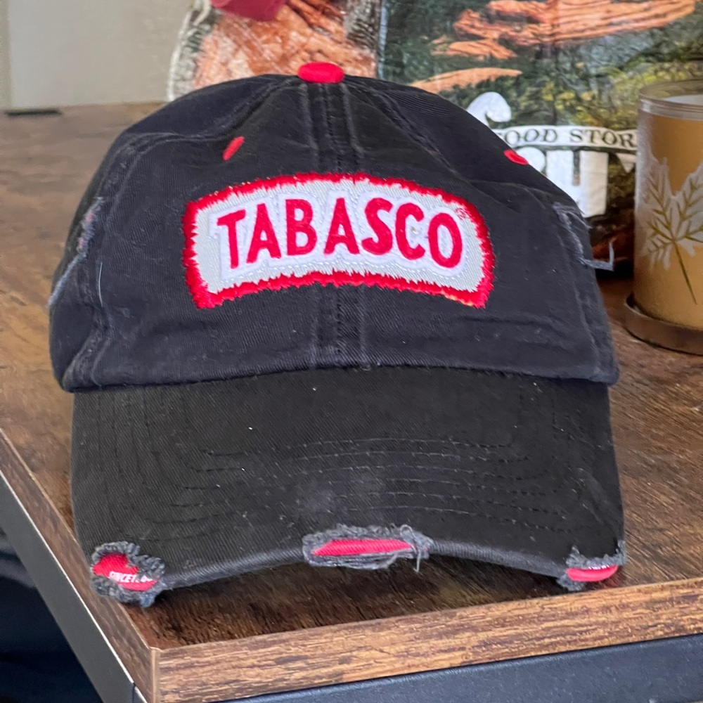 Tabasco Distressed Black and Red Cap